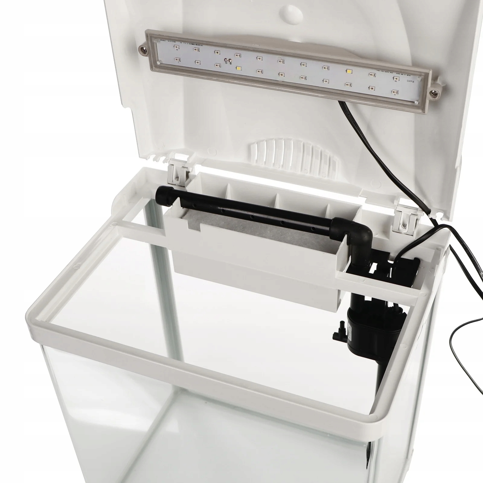 Kompletní Sada Akvária 19 L S Filtrem Led Osvětlením A Víkem, Bílá