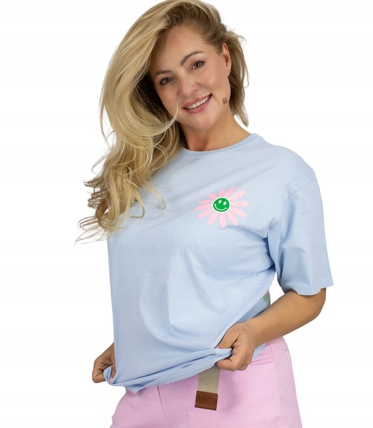 Tričko s efektním potiskem Smiley na zadní straně, univerzální velikost