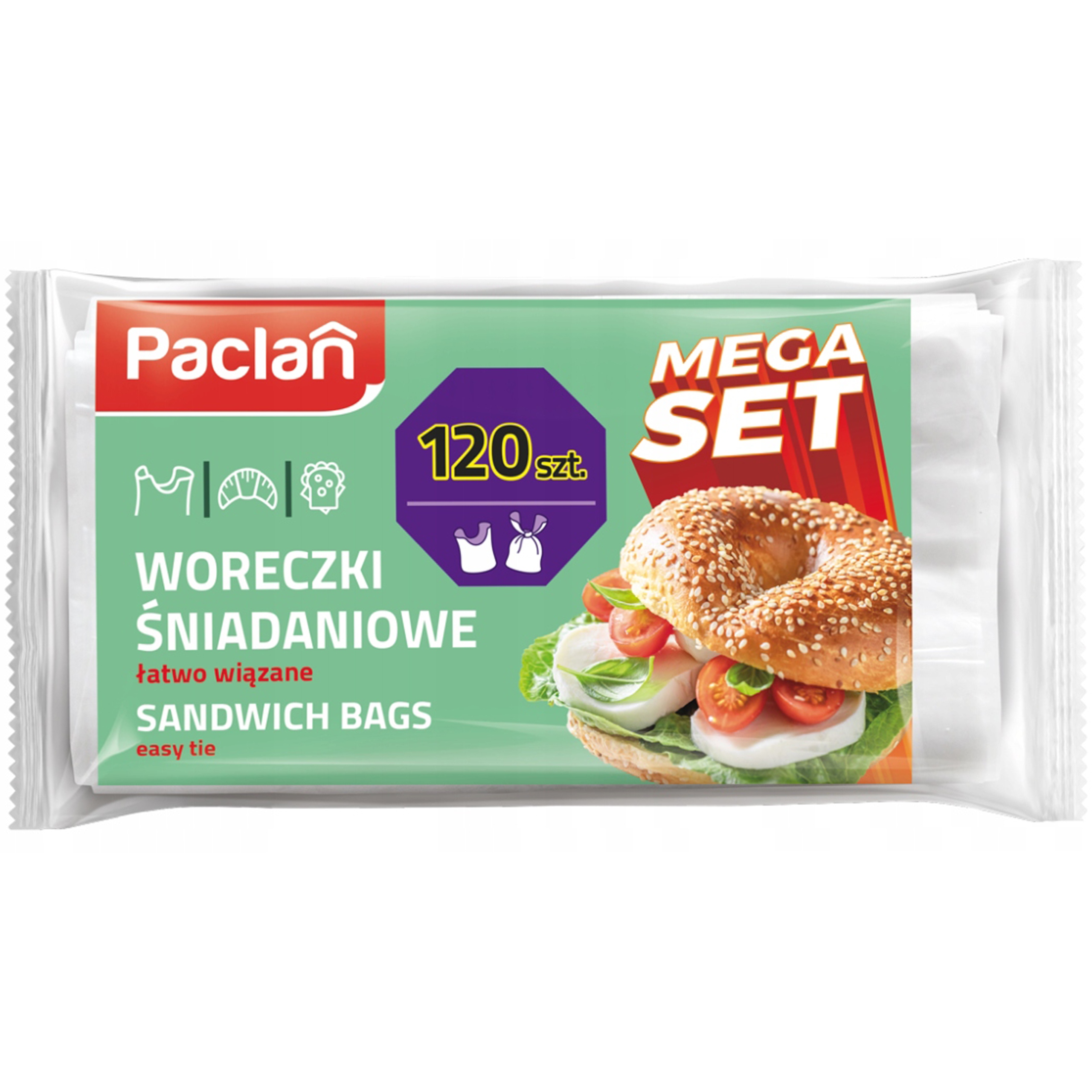 Snídaňové sáčky 120 Ks Paclan Set 18x28 cm pro balení sendvičů