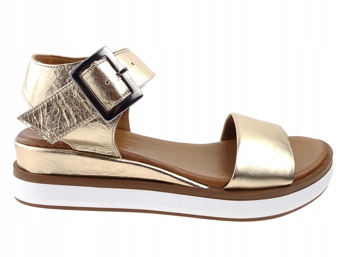 

Venezia sandały buty 21245 złote, skóra metalik 38