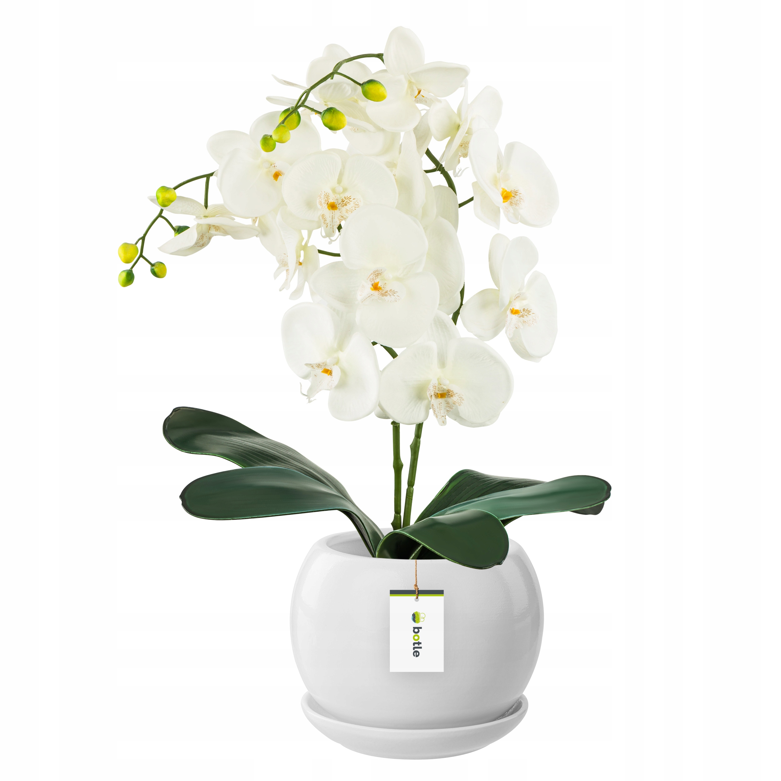 

Doniczka Ceramiczna Kula 4 z podstawką biała eco