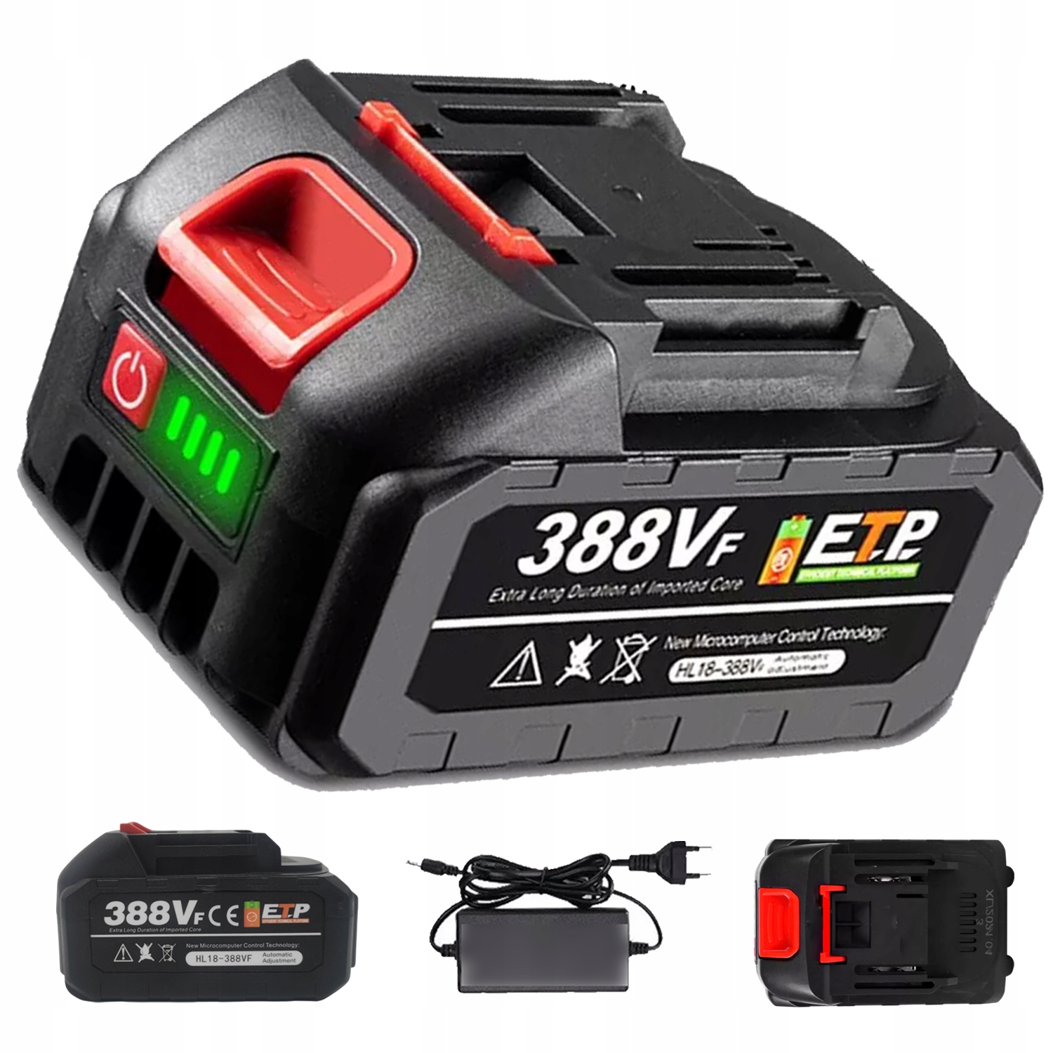Akumulator 21V 4000MAH Do Narzędzi Litowo-jonowy Ładowarka Wskaźnik Led