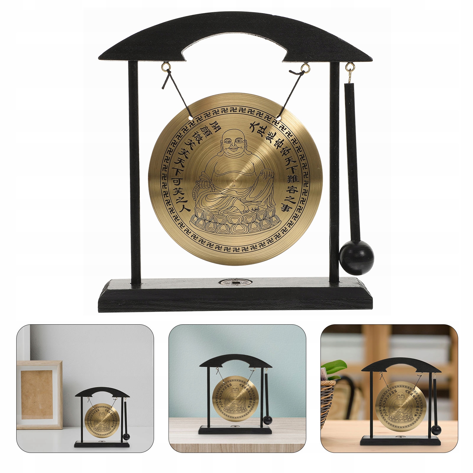 HOME DECOR VINTAGE DECOR GONG OZDOBA BLAT Kolor czarny