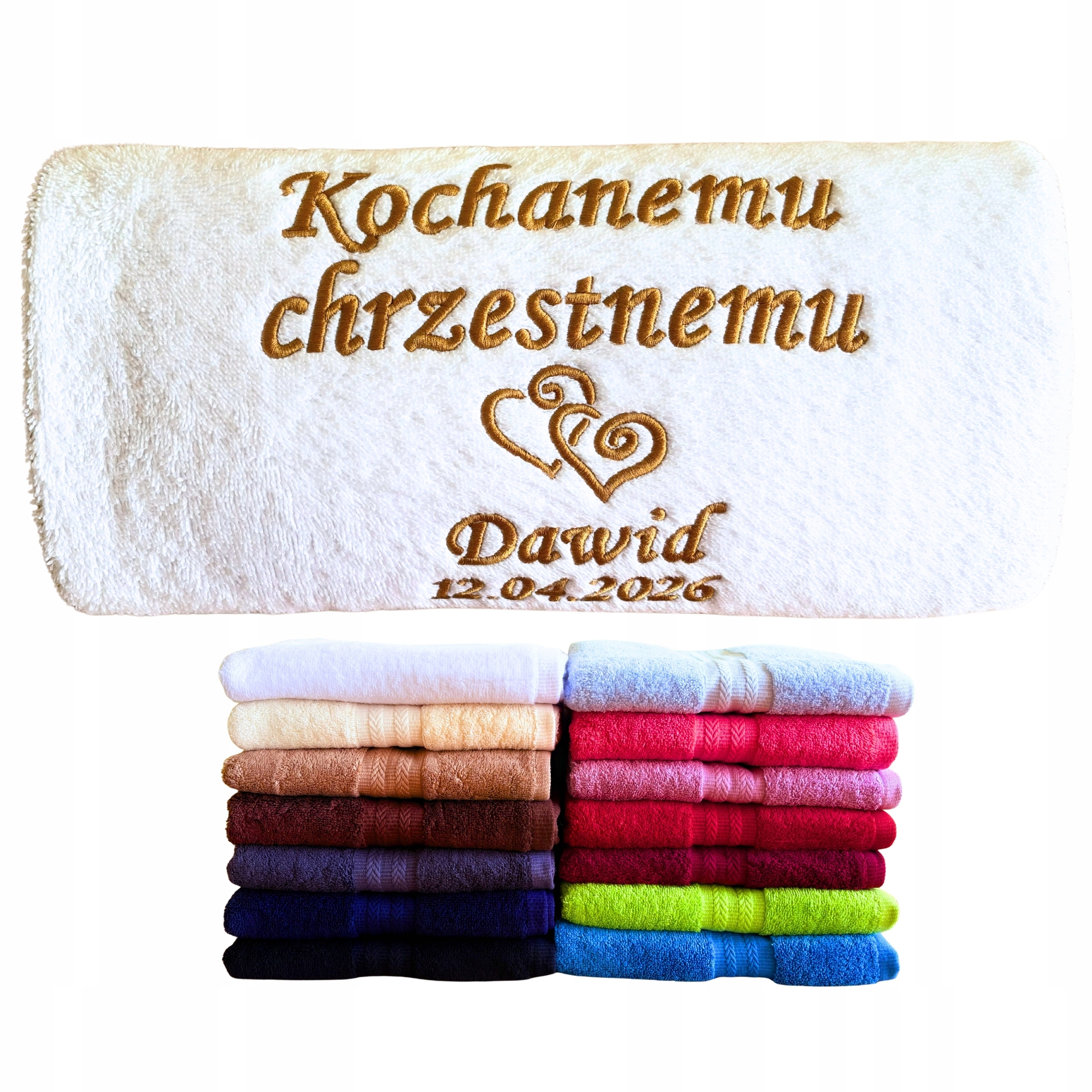 Poděkování kmotrům Svaté Přijímání Křest poděkování dárek Ručník