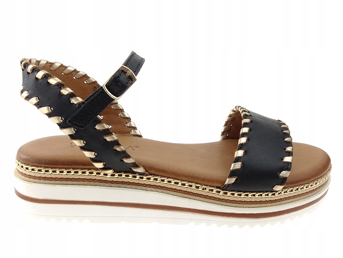 

Venezia sandały buty 261600 czarne, skóra 37