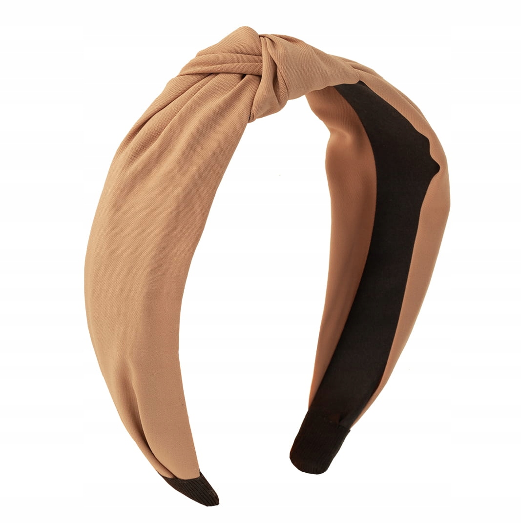 

Opaska do włosów szeroka beżowa brąz węzeł supeł