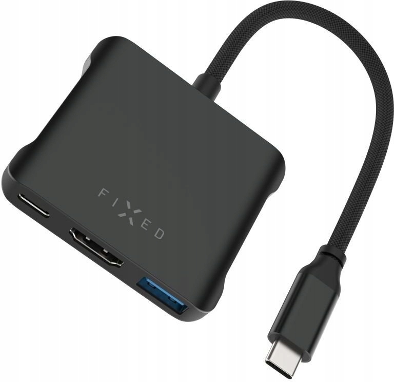 5-portowy aluminiowy USB-C HUB Quadri, do notebooków, 140W, PD 3.1, czarny