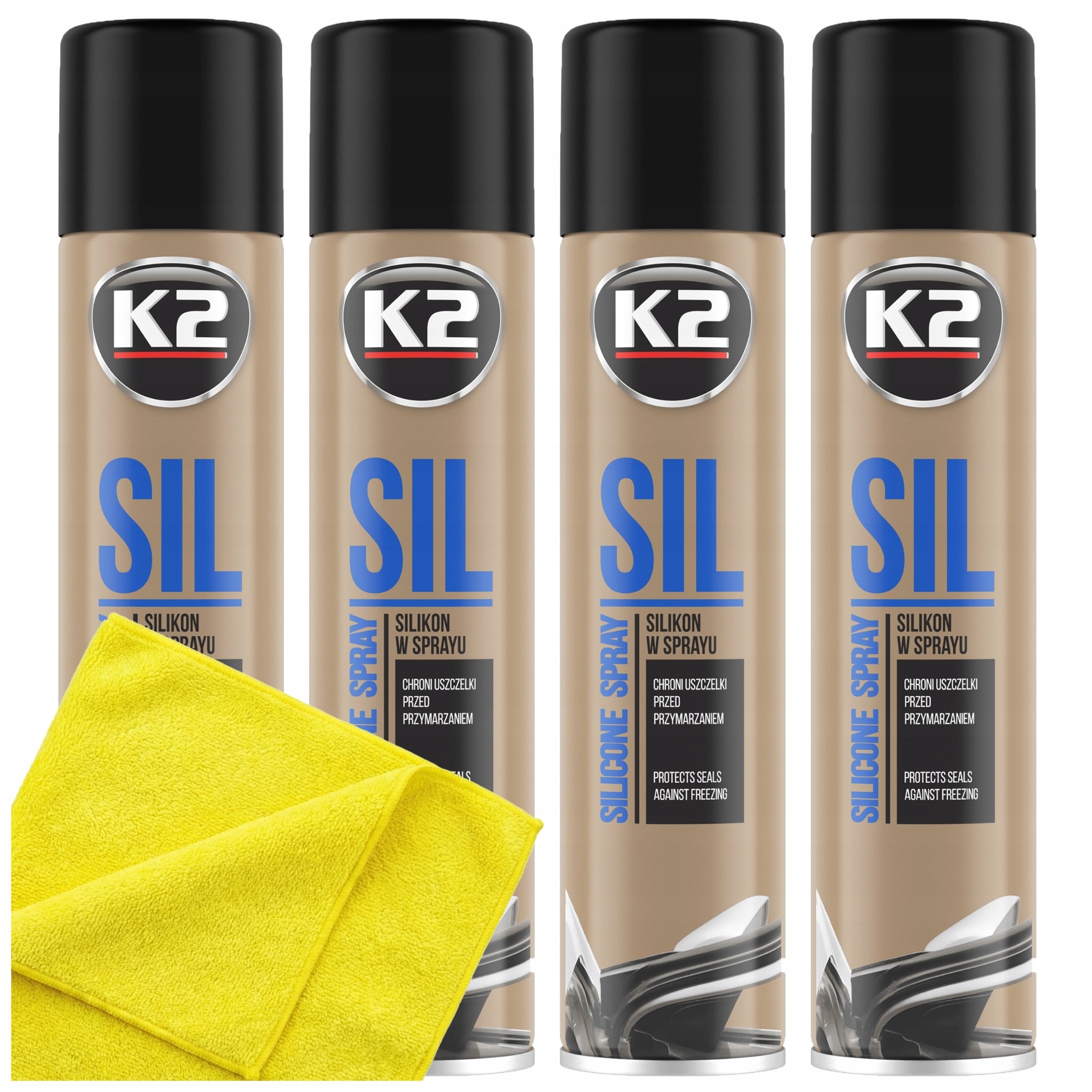 Silikon Smar w sprayu uszczelek samochodowych gumowych drzwi 300ml K2 x4