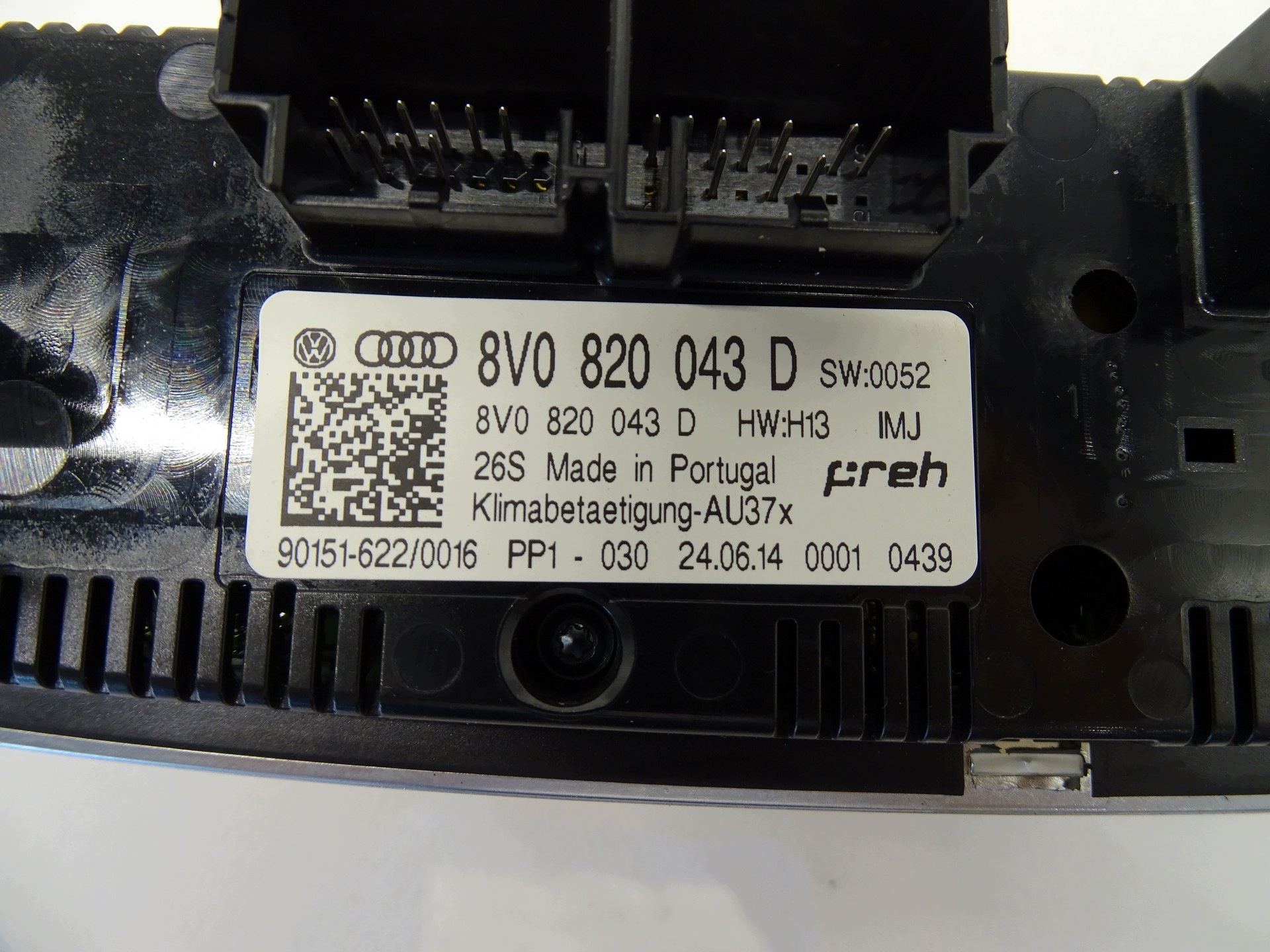 PANEL Schalter des lüfters klimaanlage AUDI A3 8V 8V0820043D