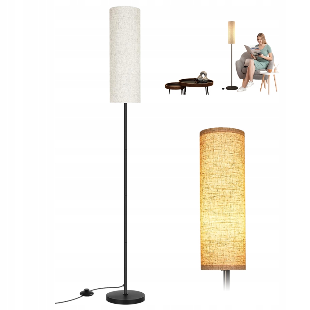 Stojací Podlahová Lampa E27 3 Barvy Do Obývacího Pokoje Ložnice S Boho Stínítkem