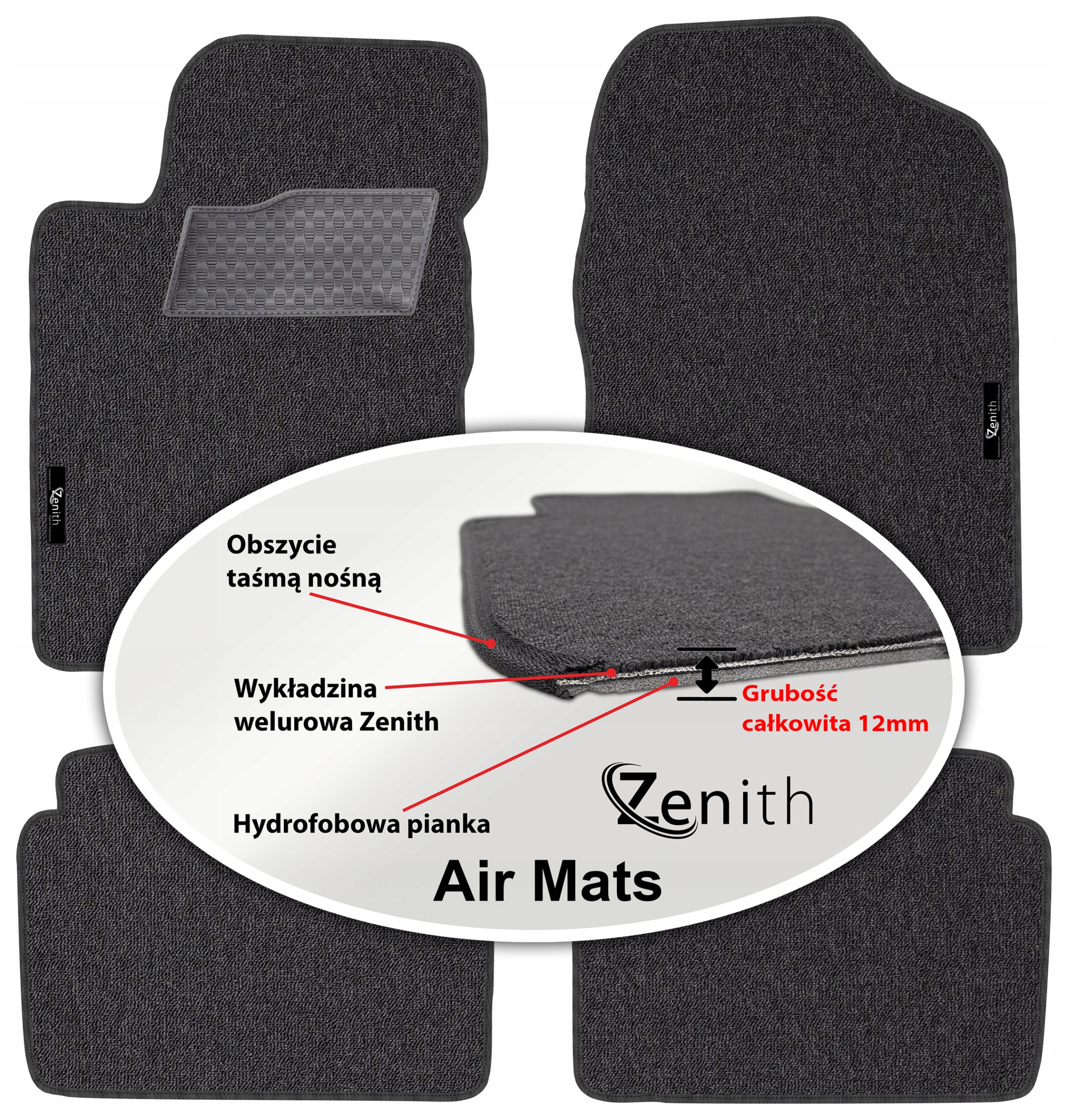 Toyota Avensis II 2003-2009 Velúrové koberčeky do auta Zenith Air Mats