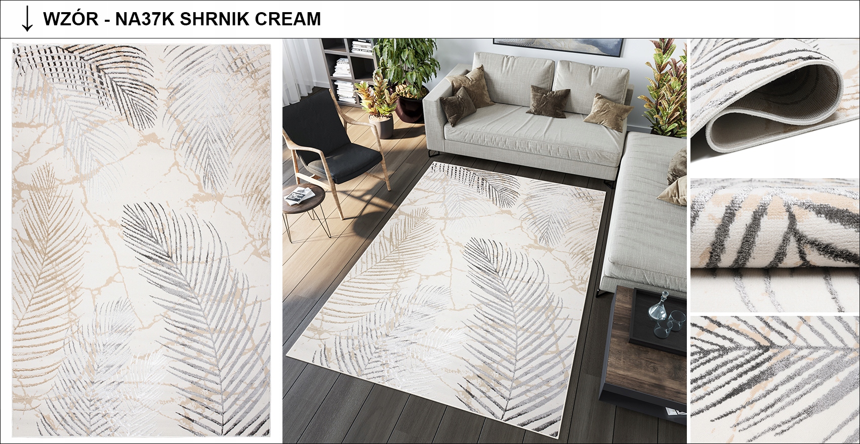 Dywan CRYSTAL 200x300 Z Połyskiem Nowoczesny Modny Miękki Różne Wzory Szerokość produktu 200 cm