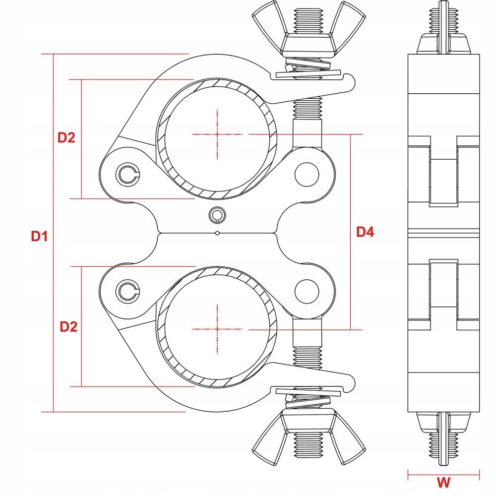 KLAMRA ALUMINIOWA MONTAŻOWA DO 200kg HAK UCHWYT Model BC50-200D