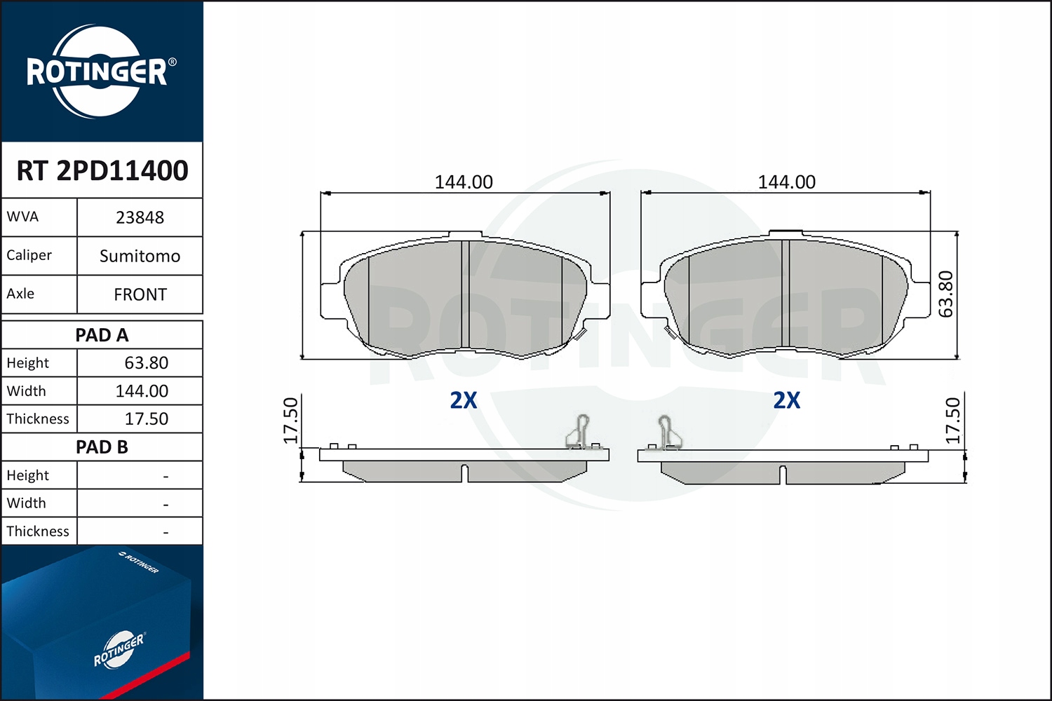 TARCZE ROTINGER + KLOCKI LEXUS IS200 300 PRZÓD Producent części Rotinger