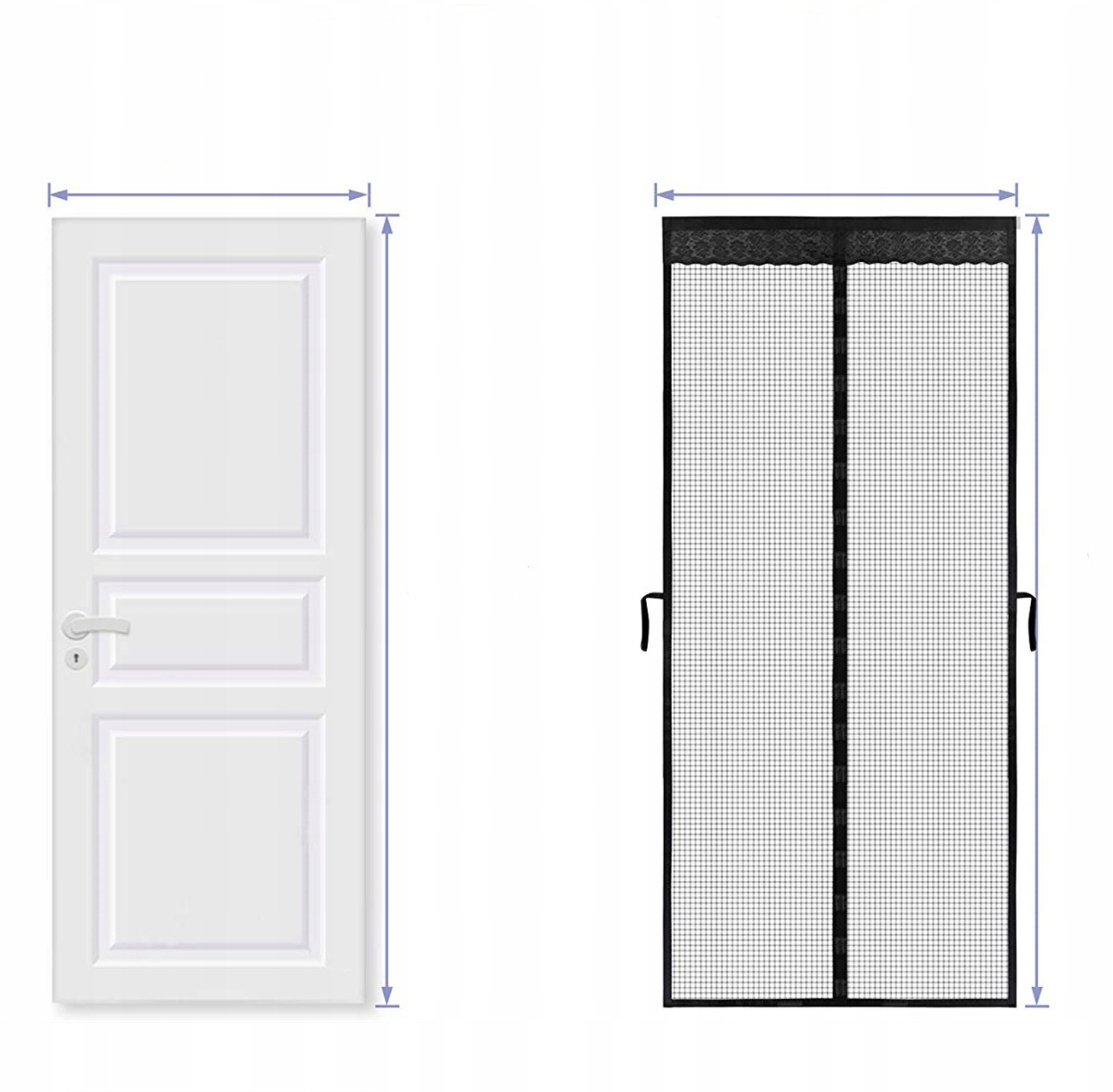 MOSKITIERA SIATKA NA DRZWI Z MAGNESEM 200x70cm Marka bez marki