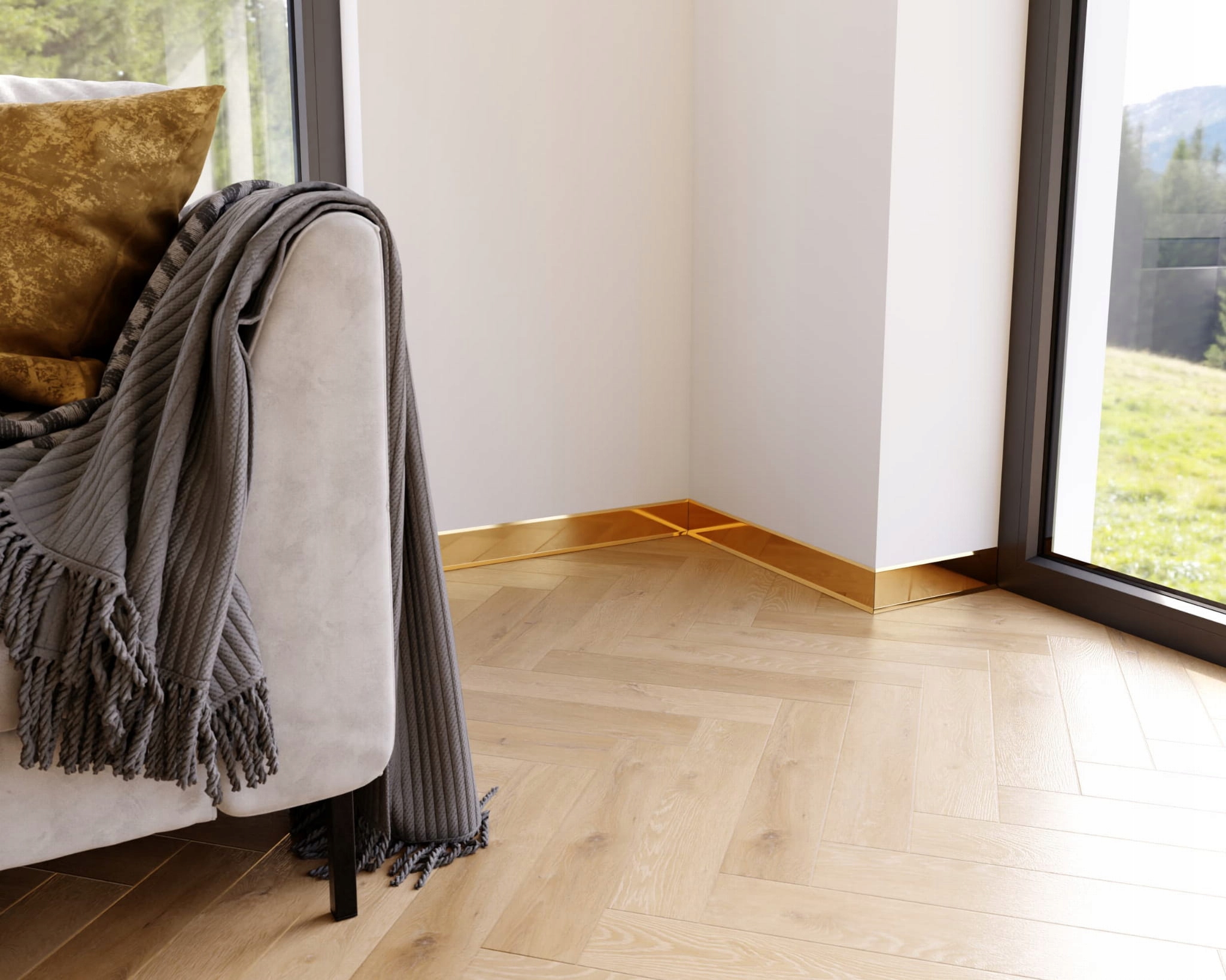 LISTWA PRZYPODŁOGOWA F COKÓŁ ZŁOTY POŁYSK 10cm Długość 270 cm