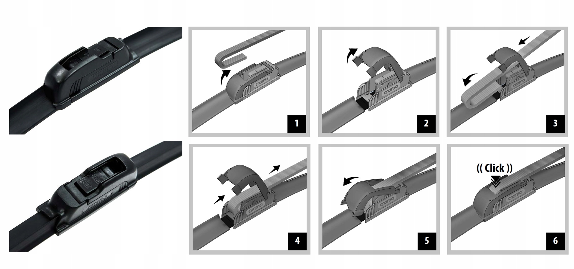 WYCIERACZKI OXIMO PRZÓD+TYŁ OPEL ASTRA 2 G HATCHB. Pióro pasażera 475 mm