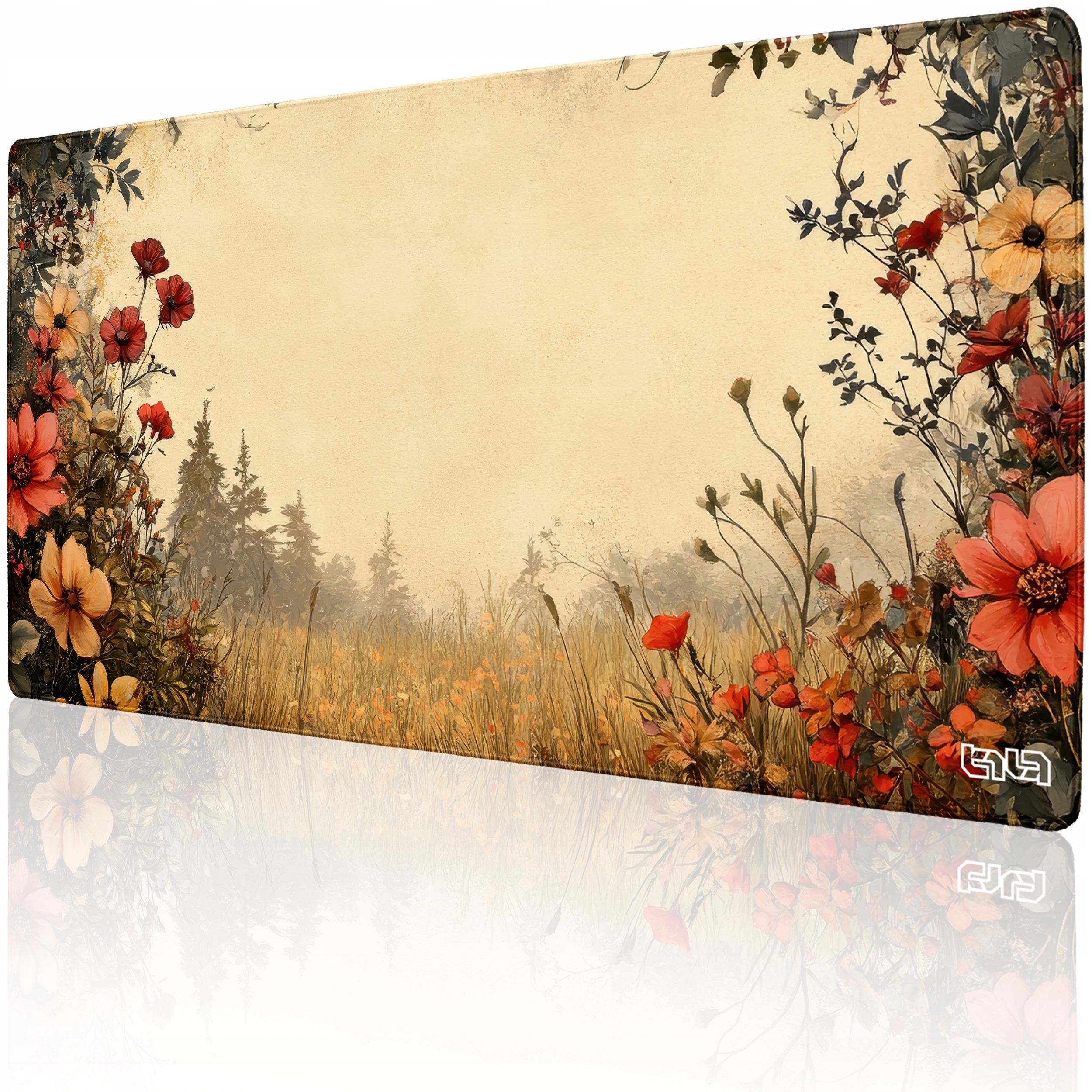 Duża Podkładka Pod Myszkę Kwiecista Ramka 100x50 Tilt XXL Wytrzymała