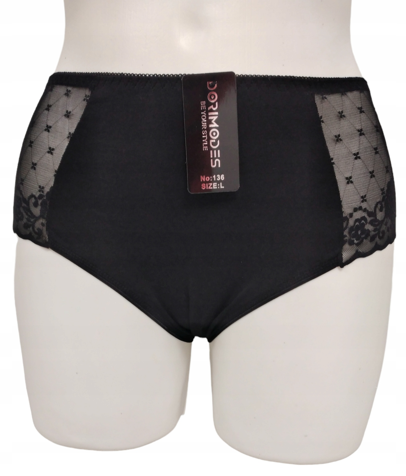 WYSOKIE FIGI DAMSKIE Dorimodes BAWEŁNA z KORONKĄ XXL DUŻE ROZMIARY Marka bez marki