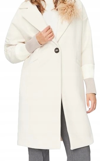 Dámský Přechodový Kabát Maryley Elegantní Jednoduchý S Broží vel. S/42