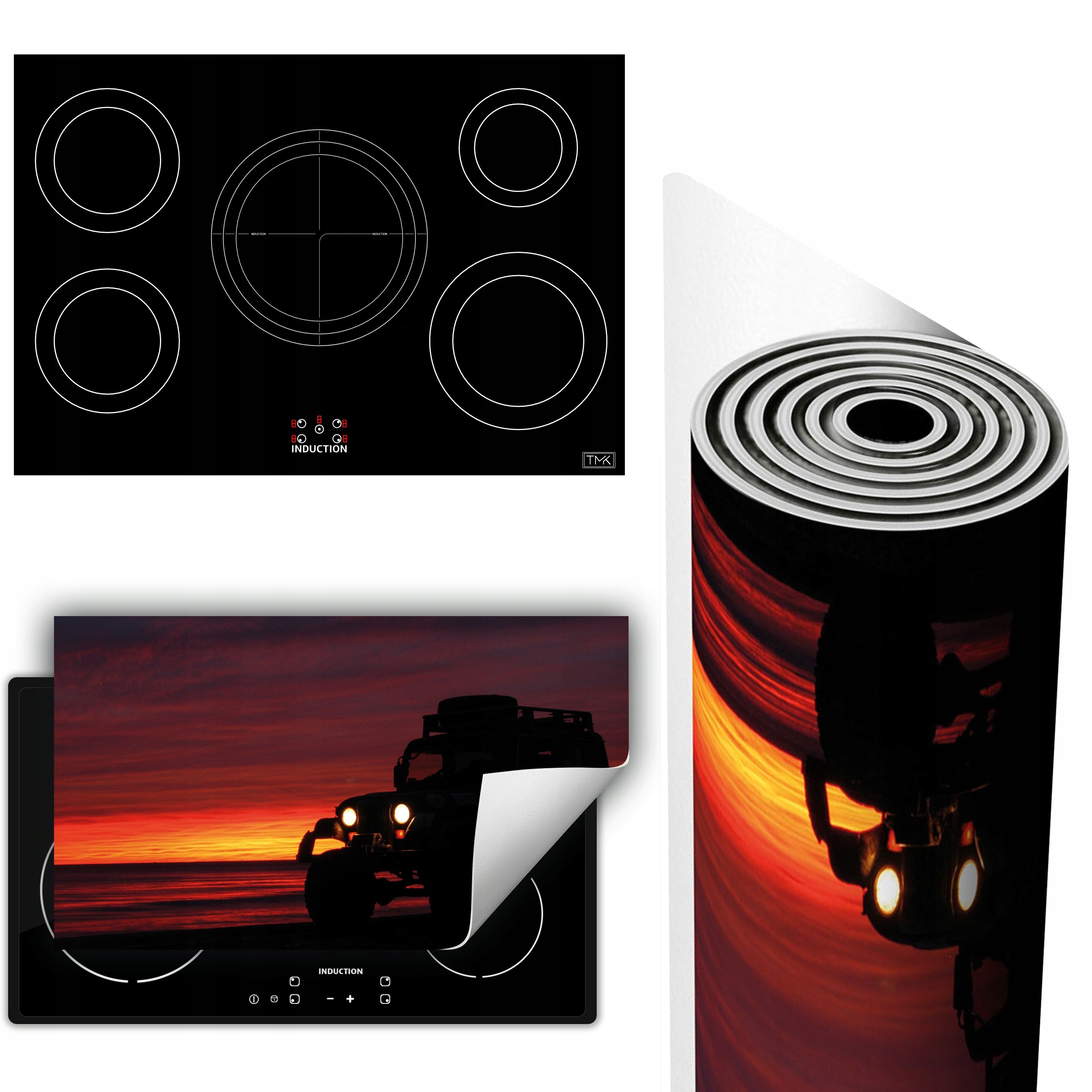 Vinylová Podložka Ochrana Stolního Sporáku 90x52 Jeep krajina