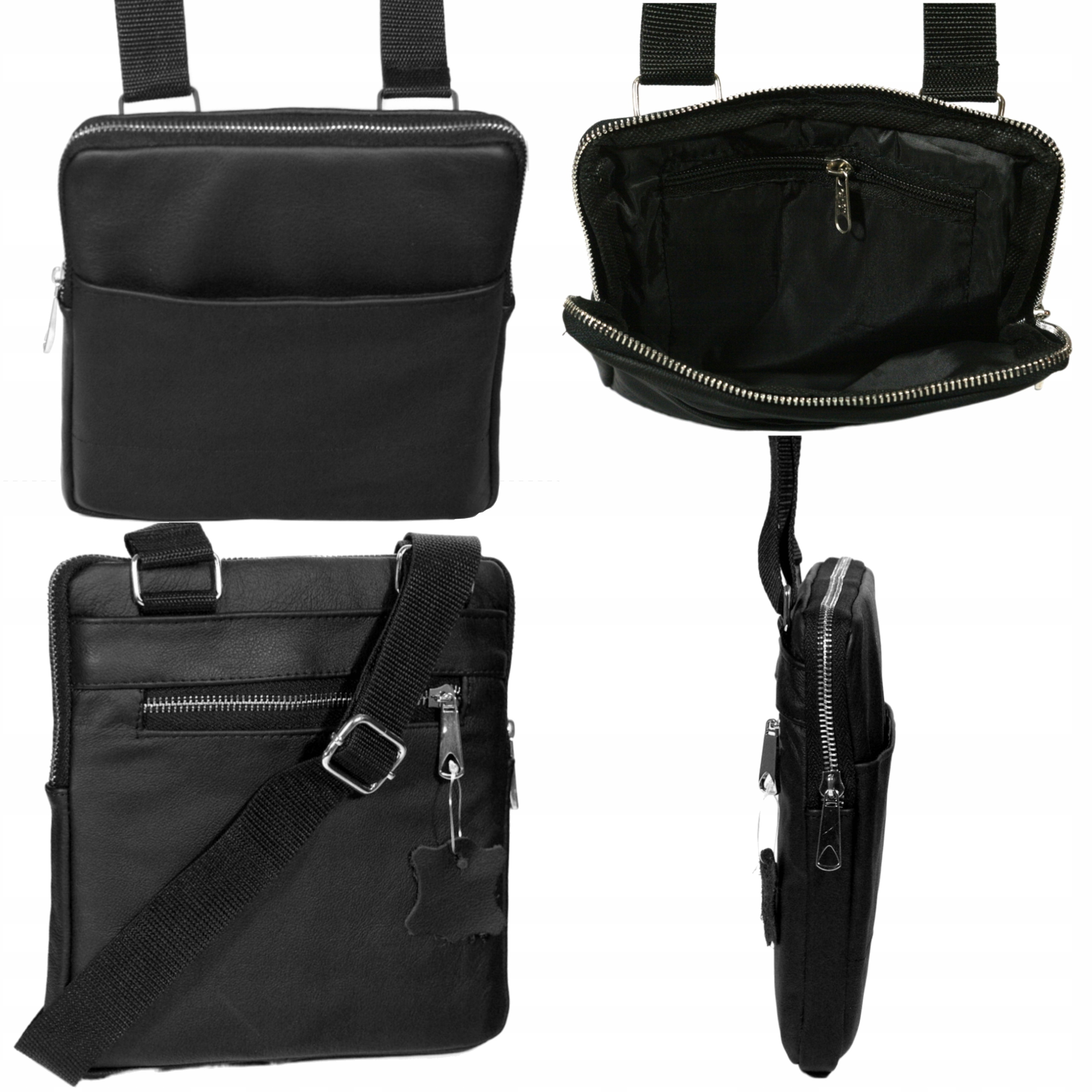 Pánská malá kožená taška přes rameno s rukojetí kabelka přes rameno polská výroba