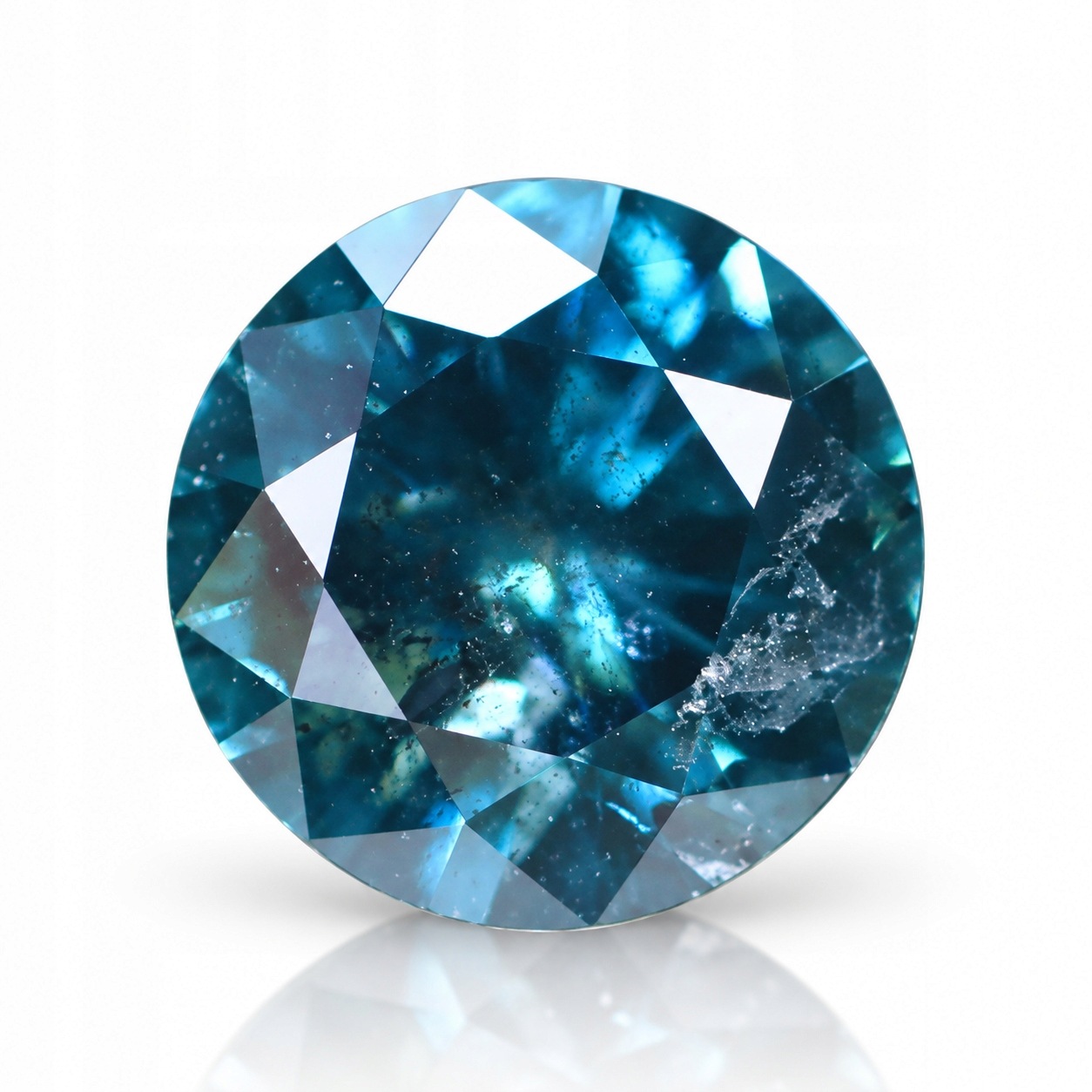 Přírodní diamant 0.46 ct Modrý Briliant I2 certifikát Wbd