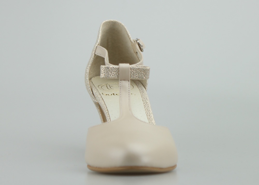 BEŻOWE ZŁOTE NISKIE CZÓŁENKA ŚLUBNE SKÓRZANE 39 Rozmiar 39