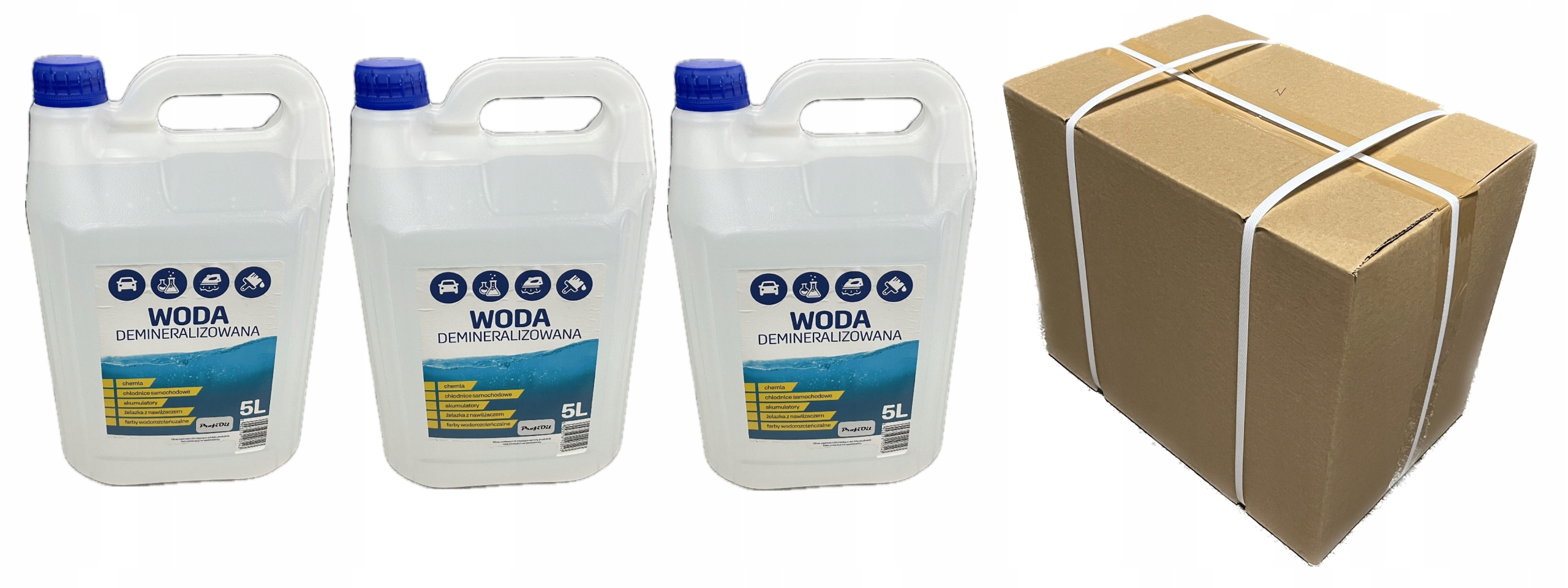 WODA Destylowana 15L 3x5L CZYSTA DEMINERALIZOWANA