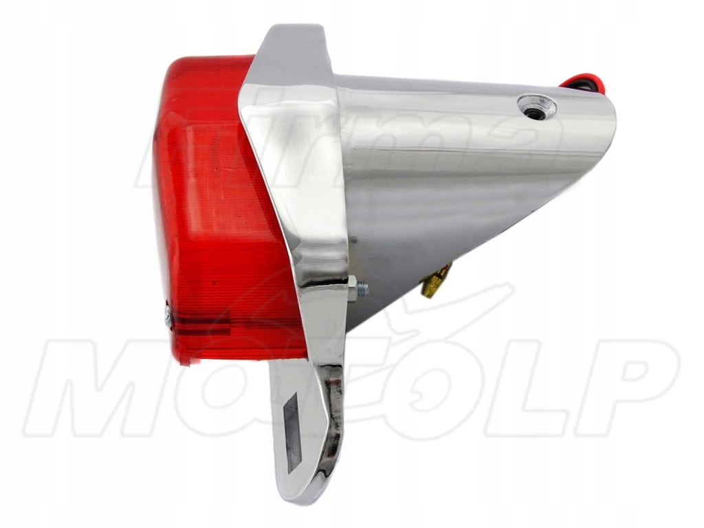 TYLNA LAMPA TYŁ NA BŁOTNIK METALOWA CHROMOWANA Z UCHWYTEM PODSTAWĄ TABLICY Dopasowanie do pojazdu produkt uniwersalny