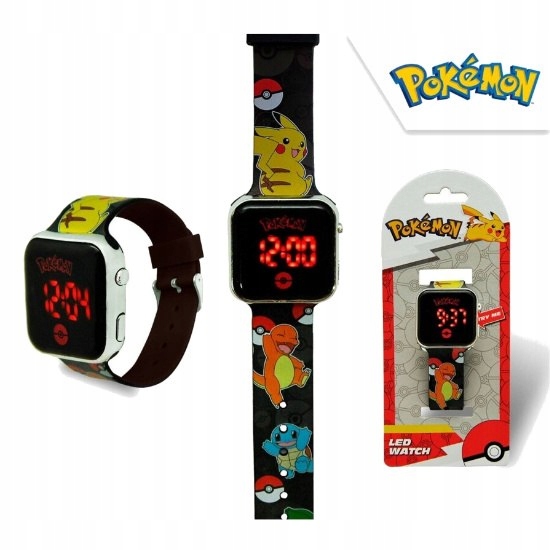 Zegarek cyfrowy LED na rękę POKEMON z kalendarzem dla dzieci Marka Euroswan
