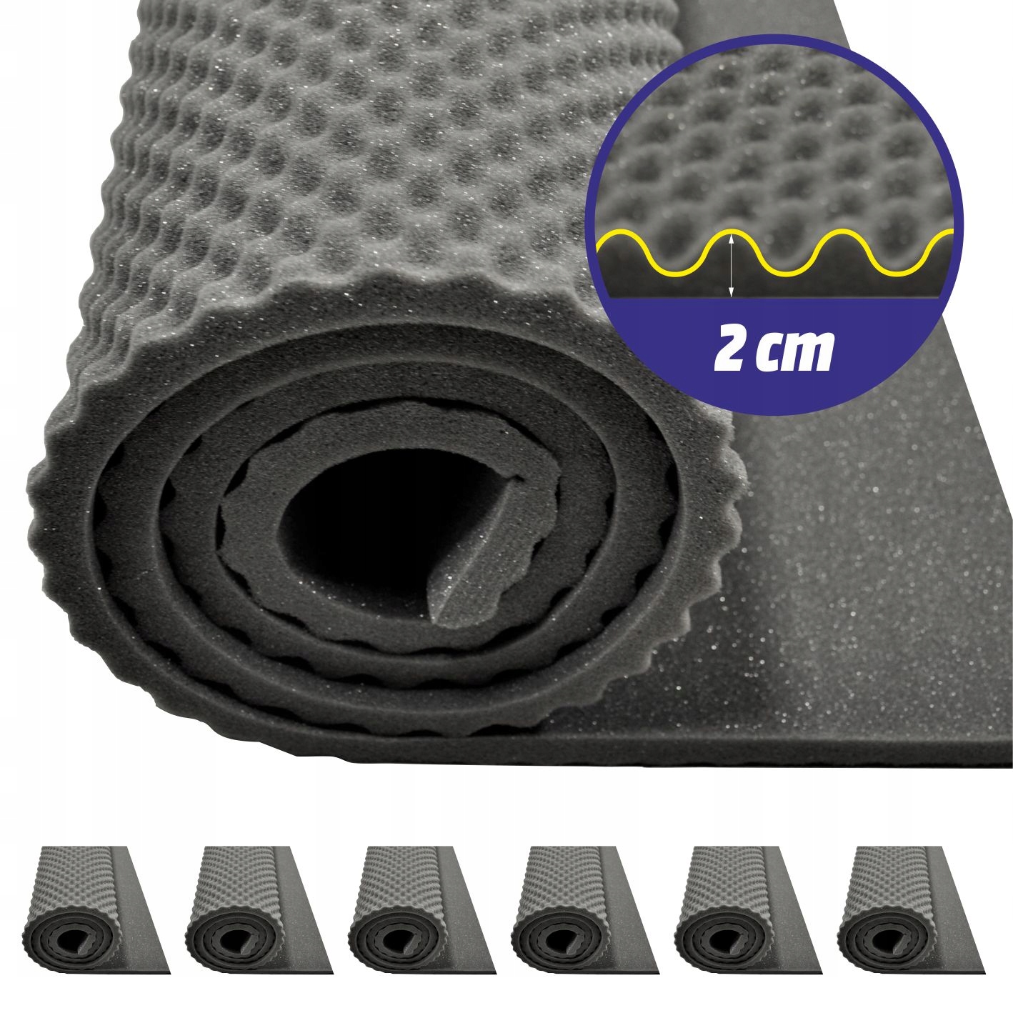 акустична піна килимок хвиля 2x1m 2cm 12m2 / 6 шт EAN (GTIN) 5904496105001