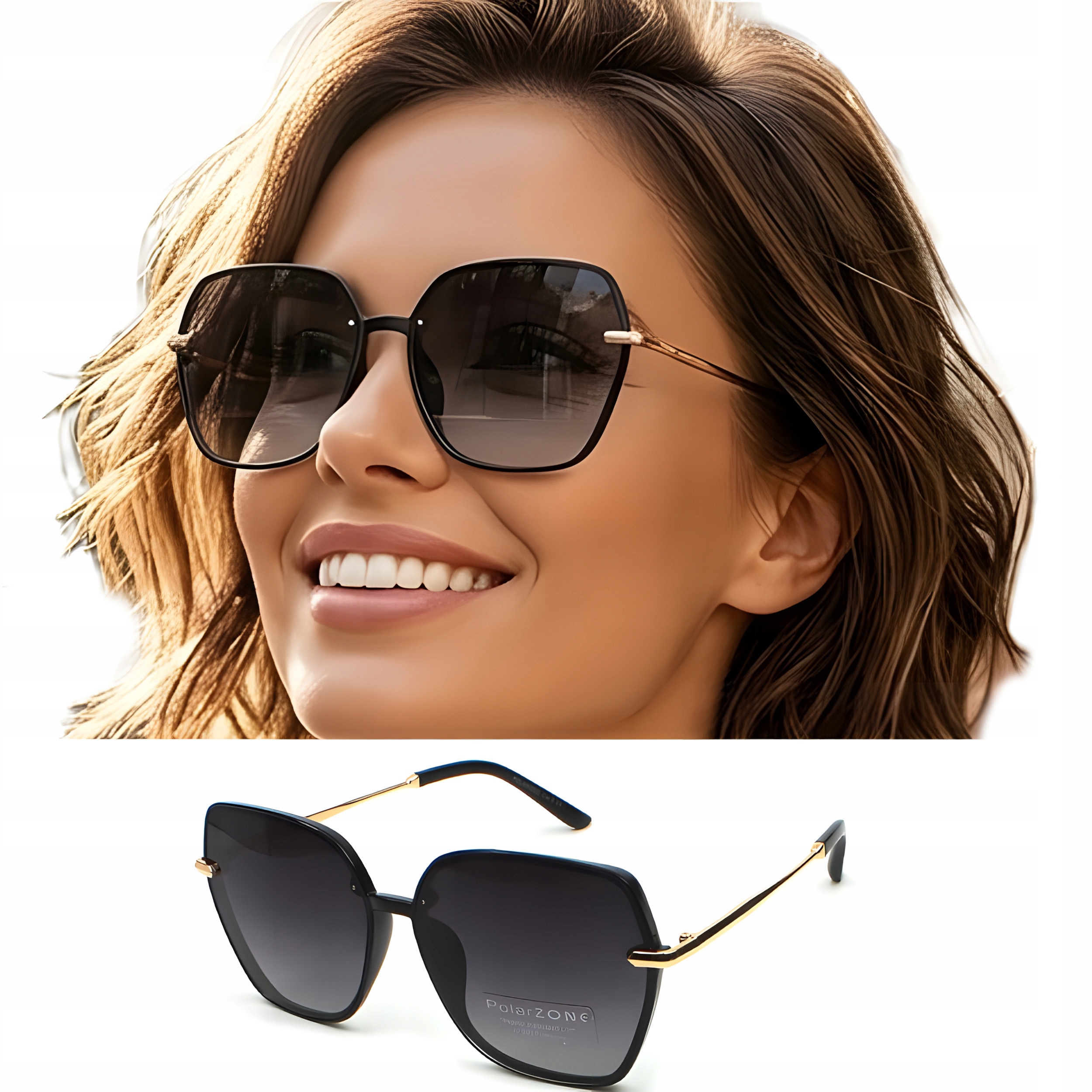 Okulary Przeciwsłoneczne Damskie Z Polaryzacja UV400 Filtr Polarzone Ce