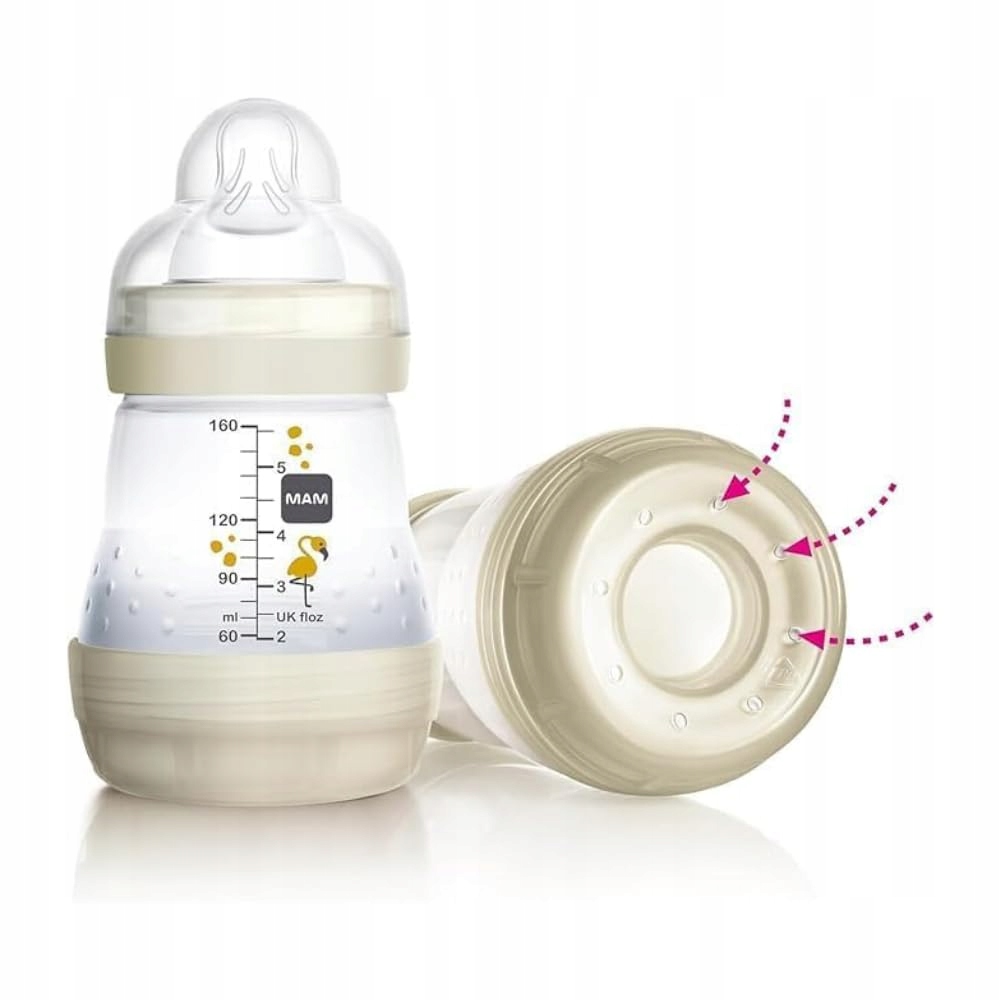 MAM Easy Start Butelki Dla Niemowląt 2x260ml 2-4 Miesiące Silikon Rosa — miniatura 3