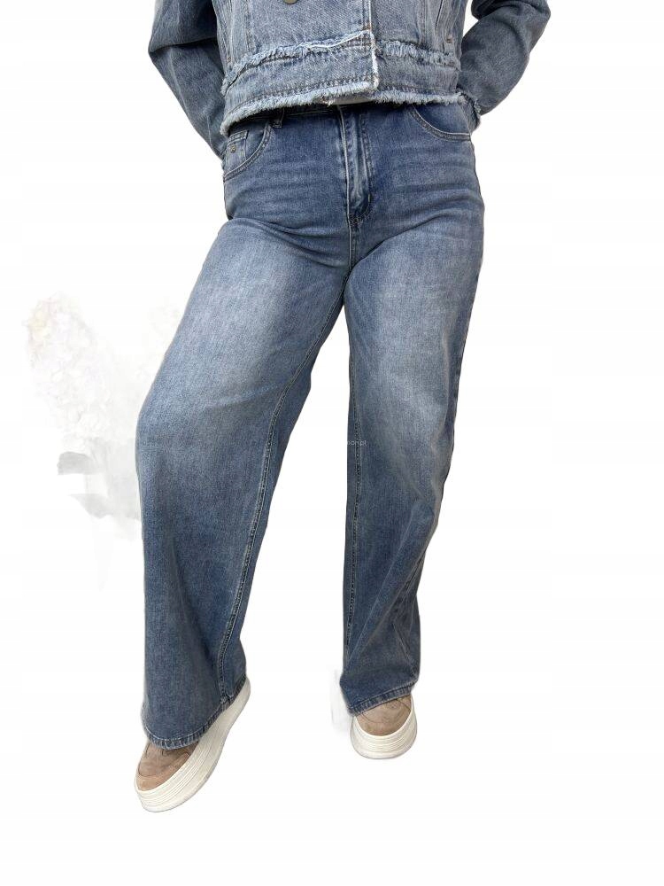 By O La La! Džíny S Gumou V Pase, Modré, Velikost 40