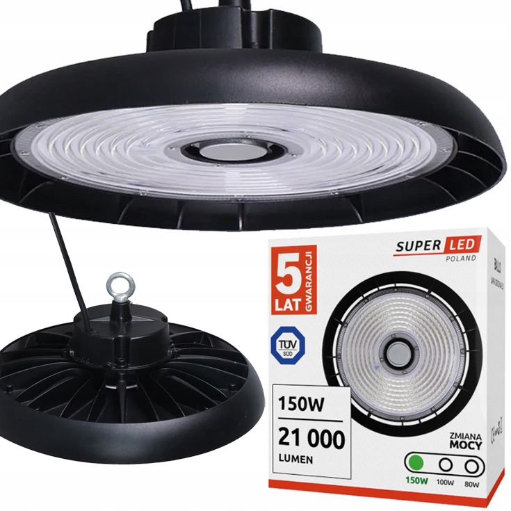 Průmyslová Led lampa High Bay Ufo 150W 21000lm IP65 skladová hala 5 let gw