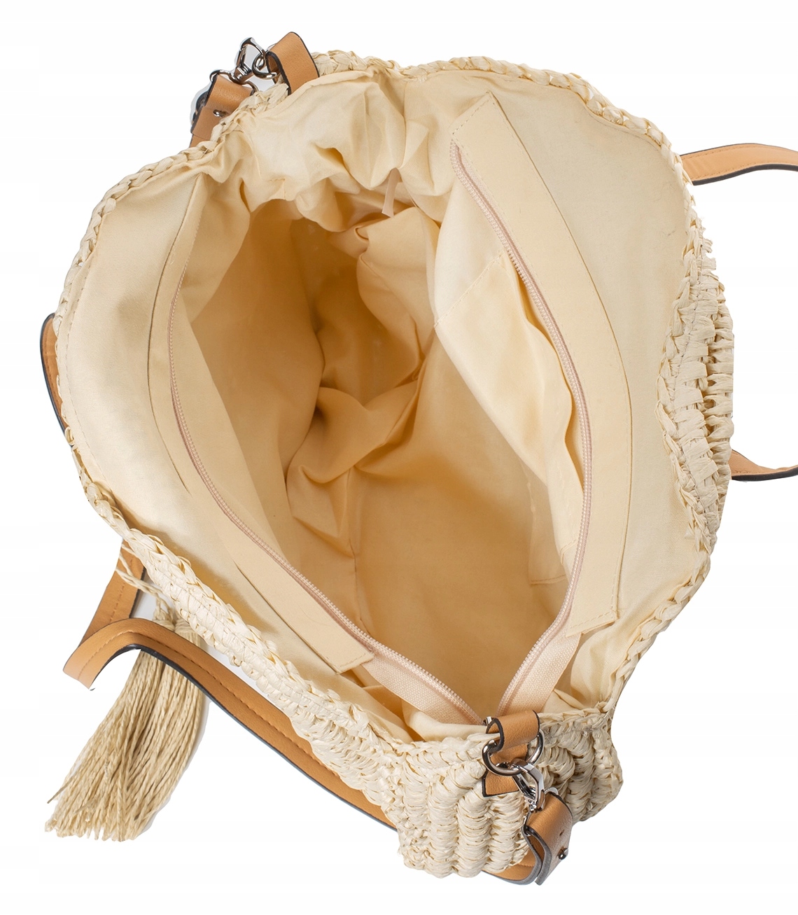 Okrągła etnia torba torebka shopperka na ramię z paskiem Styl miejski