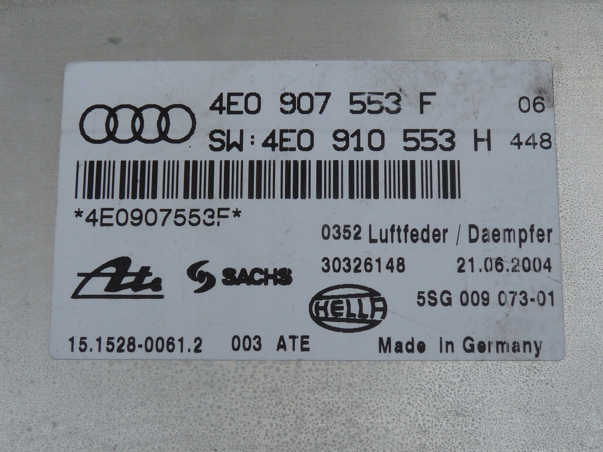 AUDI A8 D3 MODUŁ ZAWIESZENIA 4E0907553F 4E0910553H Numer katalogowy części 4E0907553F 4E0910553H