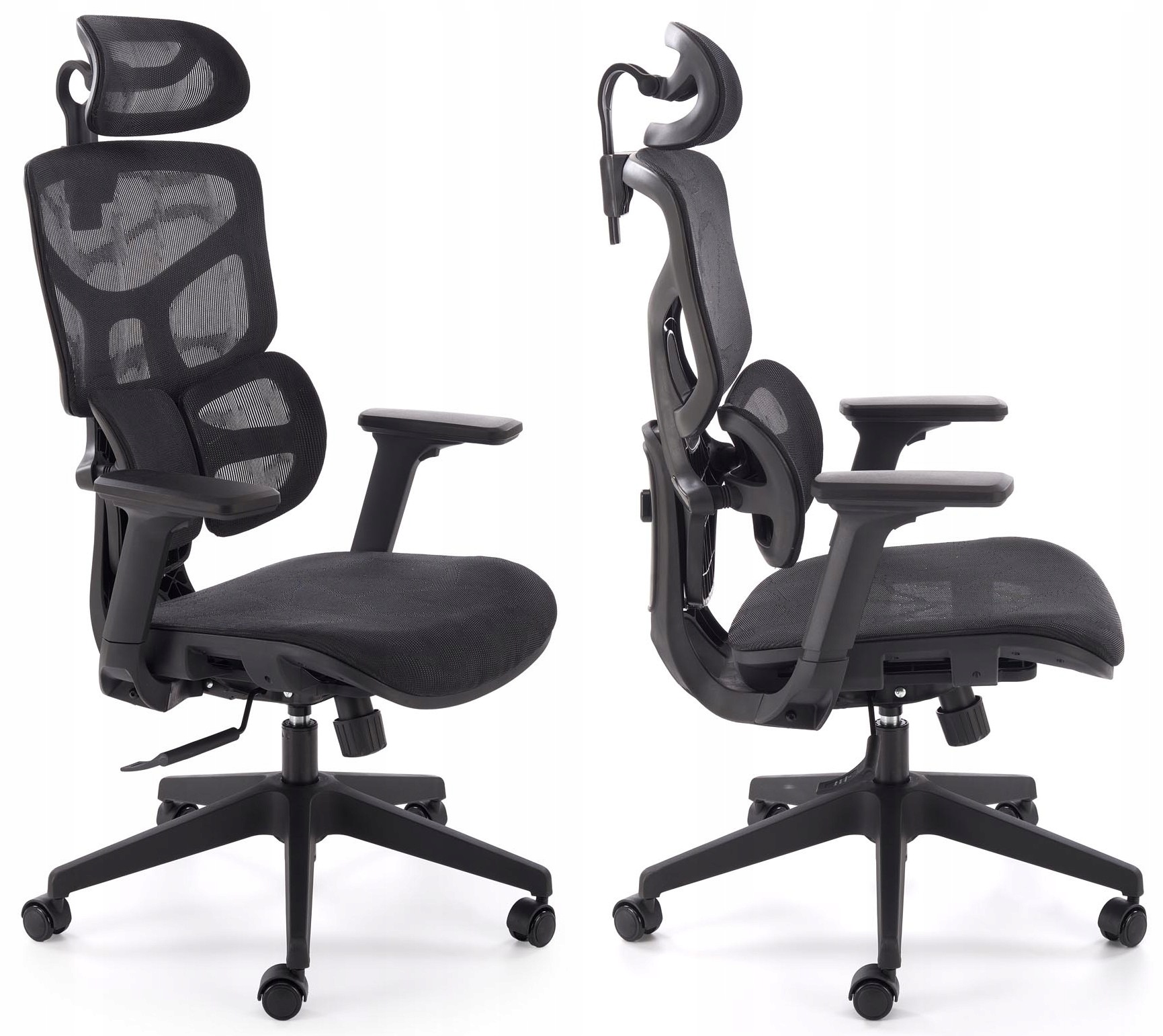Fotel Ergonomiczny Biurowy Krzesło Obrotowe Macar Czarny Halmar Siatka