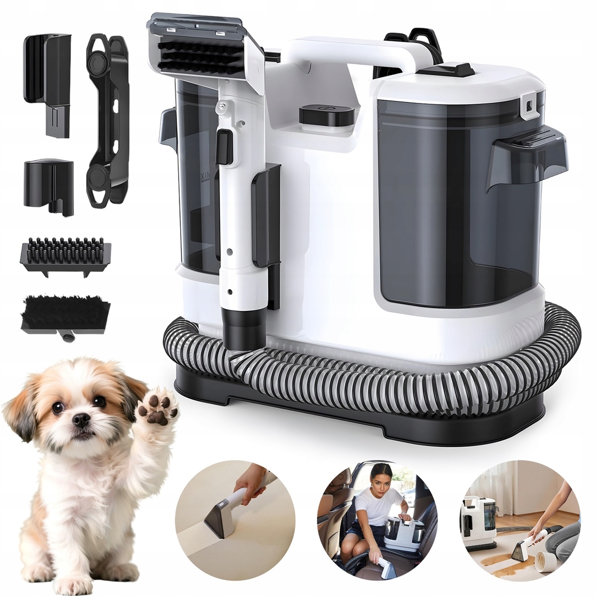 Przenośna Myjka Do Dywanów, Odkurzacz Tapicerski, Odkurzacz Piorący 5 W 1