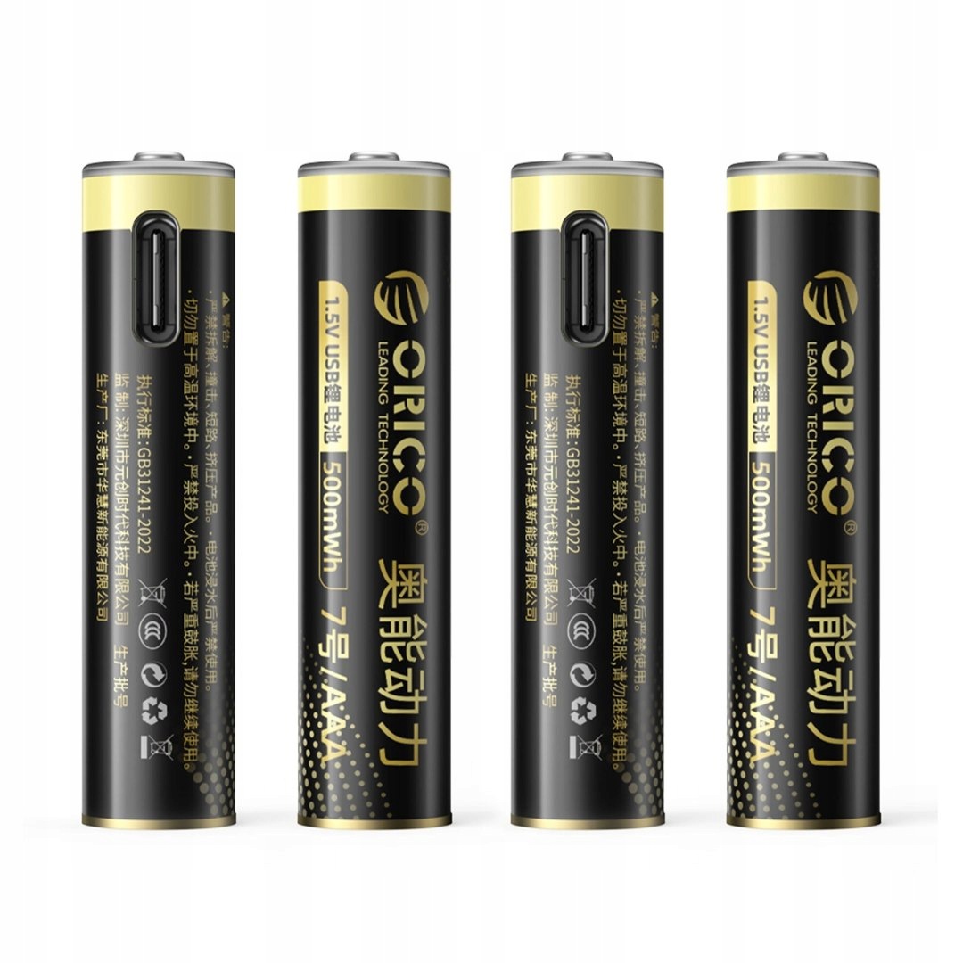 Bateria litowa Orico Ener-G EG7C 1,5 V 500mWh akumulator Aaa Usb-c 4 szt.