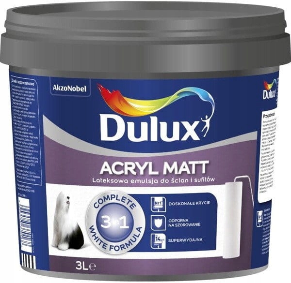 

Emulsja Dulux Acryl Lateksowa farba Biała Matt 10L