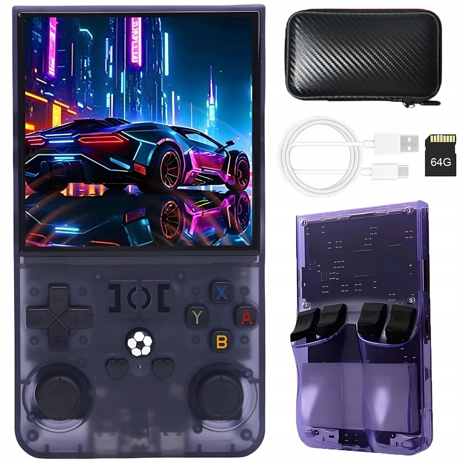 R36MAX Konsola Do Gier Retro Przenośna 18000 Gry 64GB Full Hd Ips