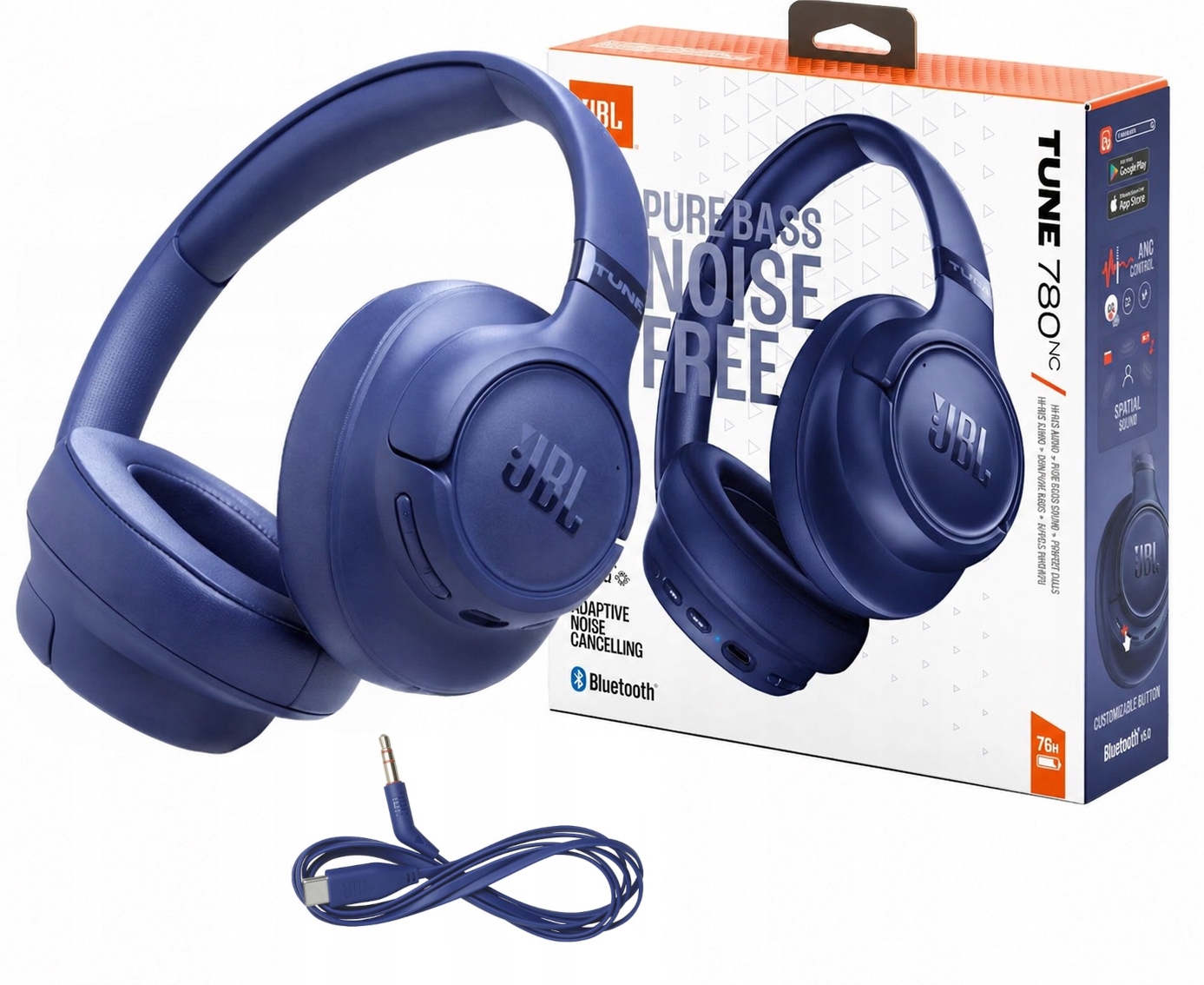 Bezdrôtové Slúchadlá Na Uši Jbl Tune780-BT Anc Bluetooth Modré
