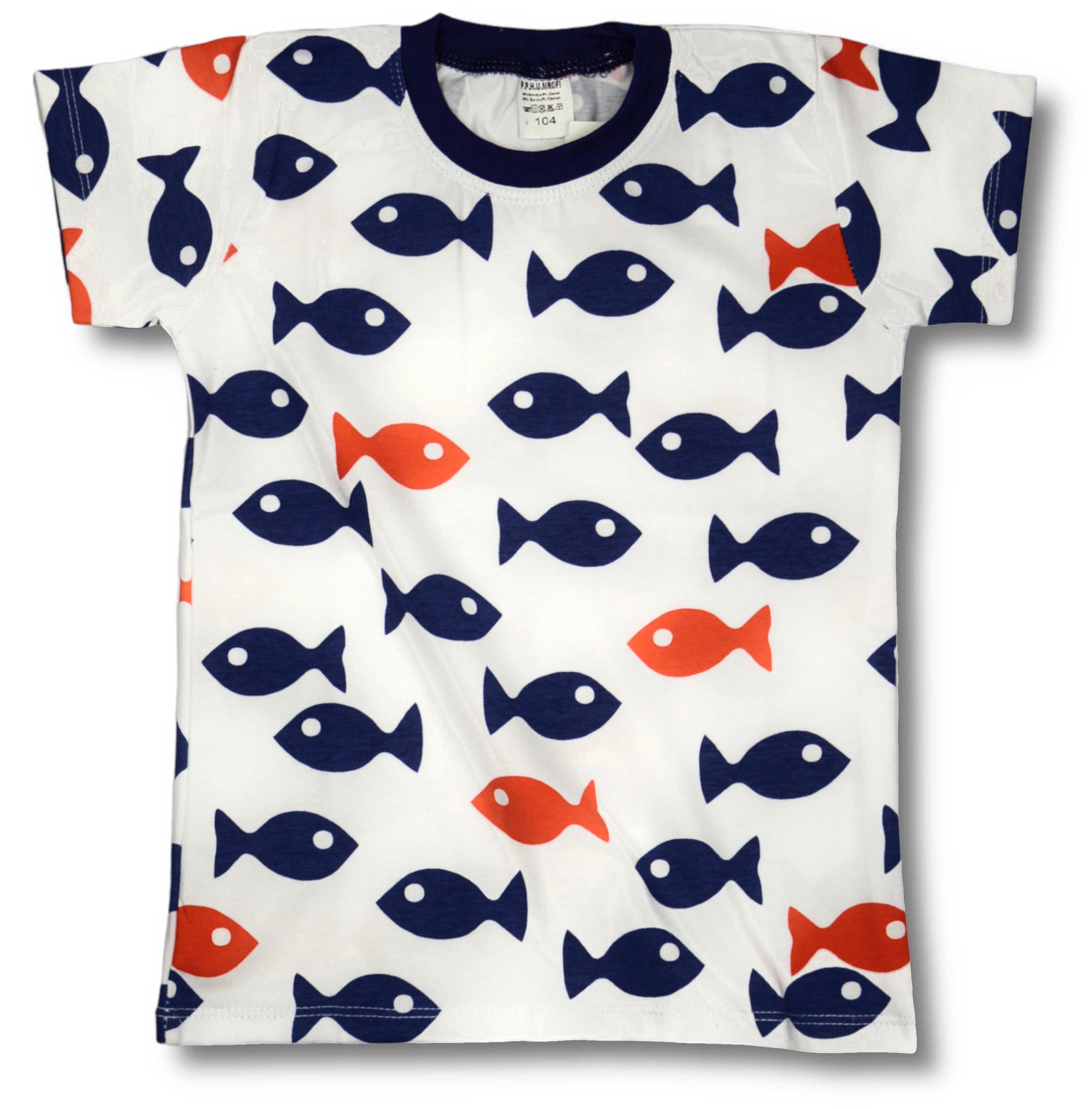 

Biały T-shirt koszulka Rybki 74 krótki rękaw