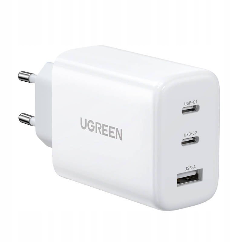 Ugreen Ładowarka Sieciowa Kostka Zasilacz 2x Usb C 1x Usb-a Qc 3.0 Pd 65W