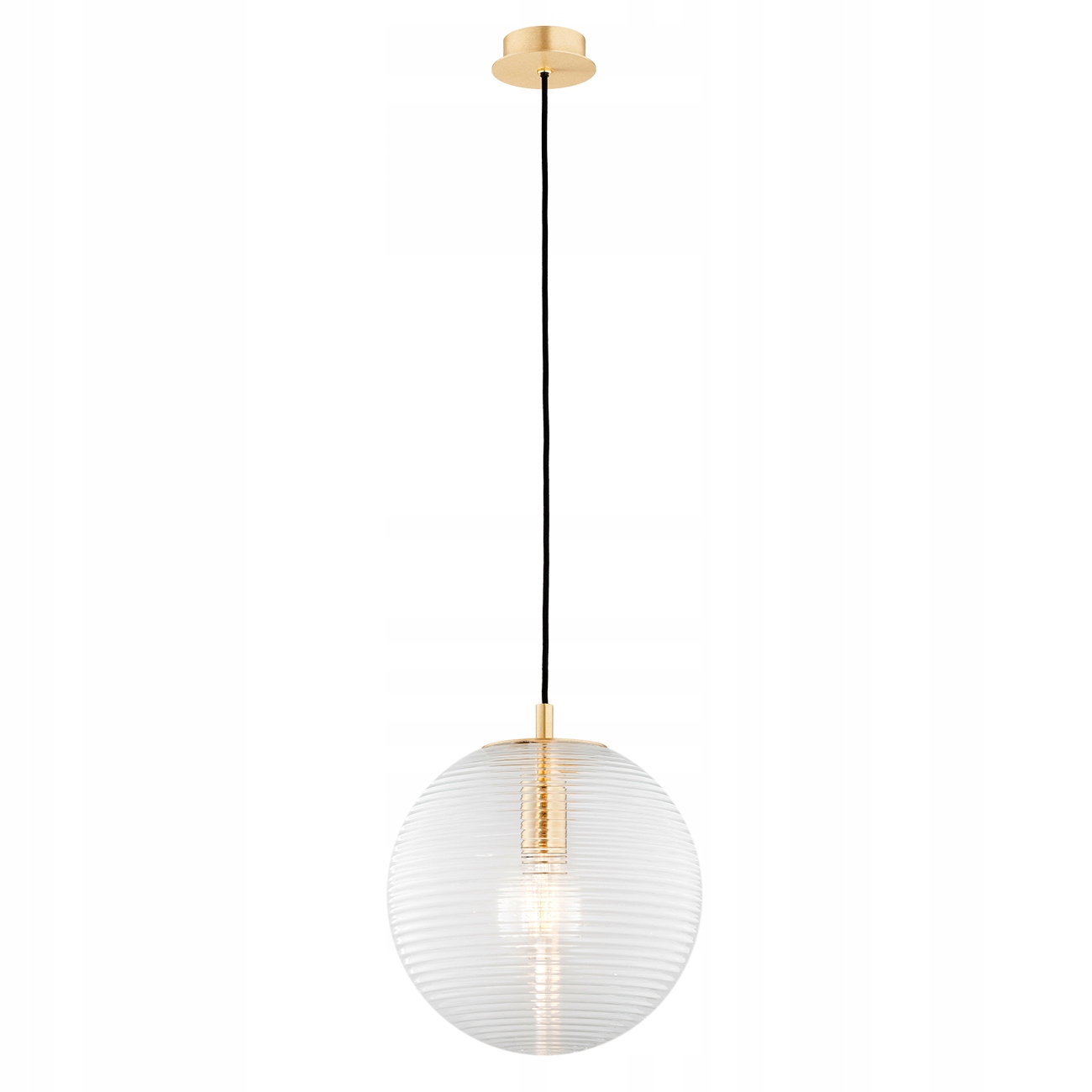 Stylowa Lampa Wisząca Szklana Mosiądz E27 1-Pł Evans Argon