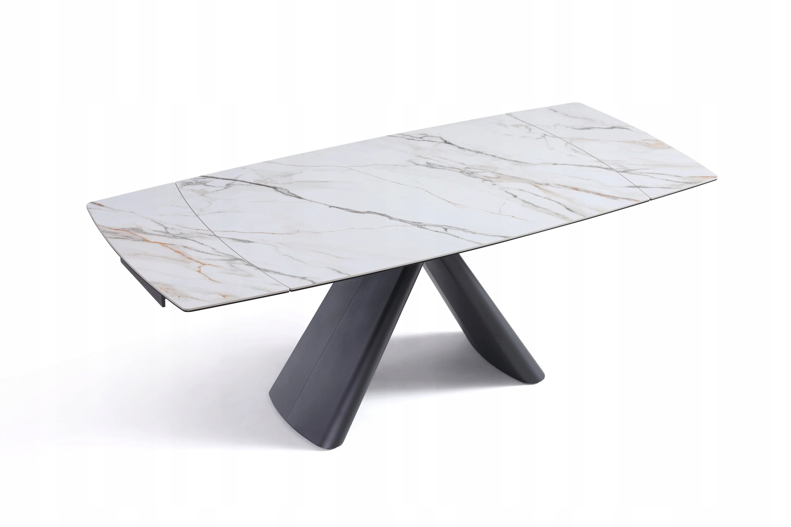 Stół Do Jadalni Ceramiczny Biały Marmur Rozkładany 160-240x90 Metal Stelaz