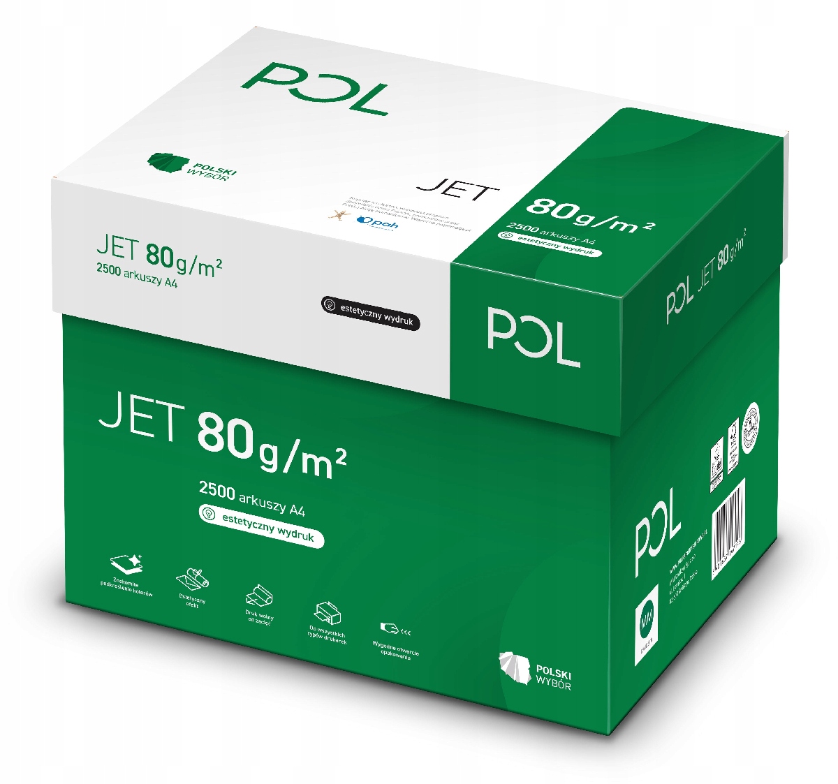 

Papier ksero biały do drukarki POLjet A4 80g 5ryz