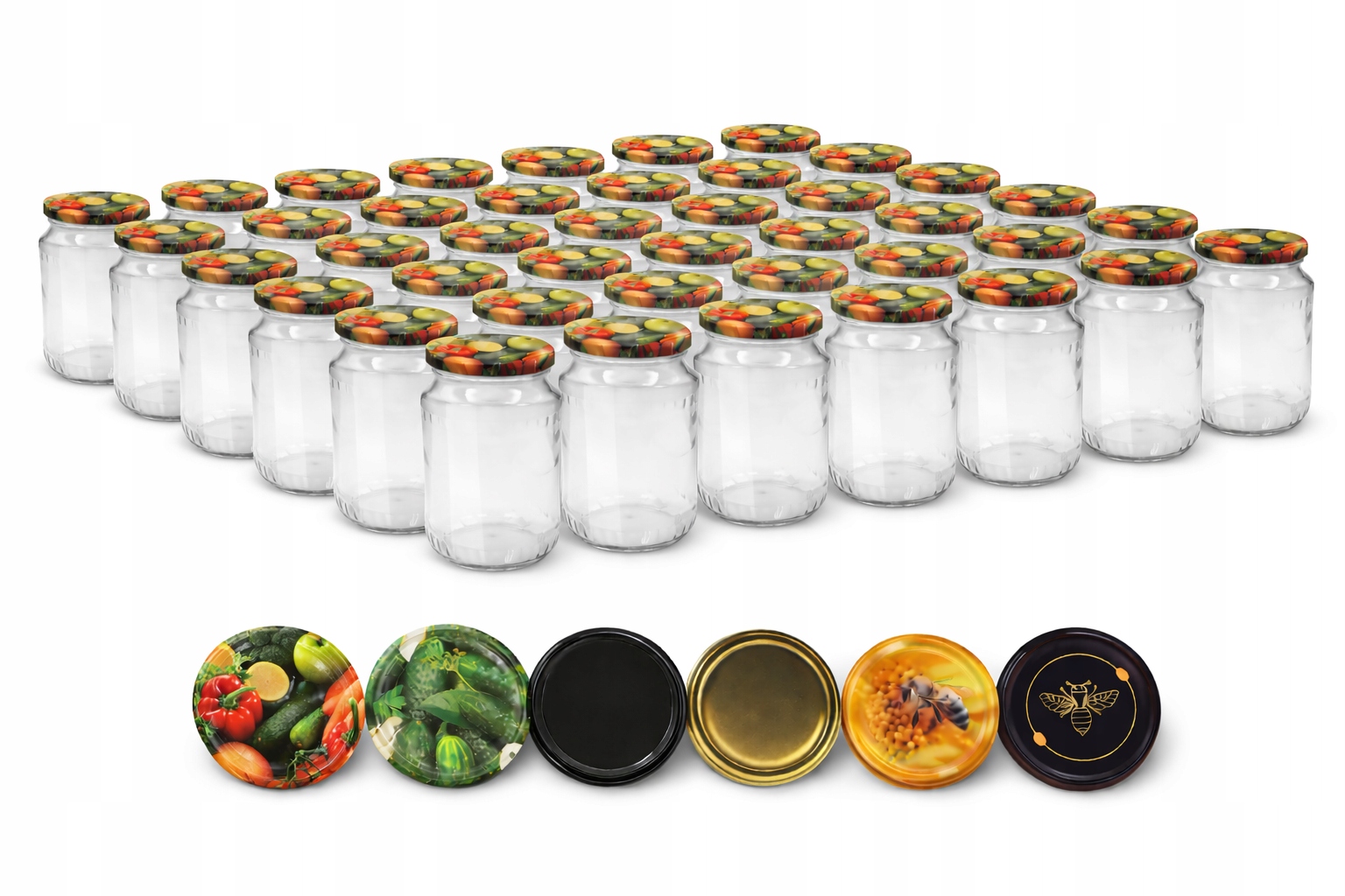 48 x Skleněná Zavařovací Sklenice 720 ml Šroubovací Víčko Polská Sklárna Atest Pro Potraviny